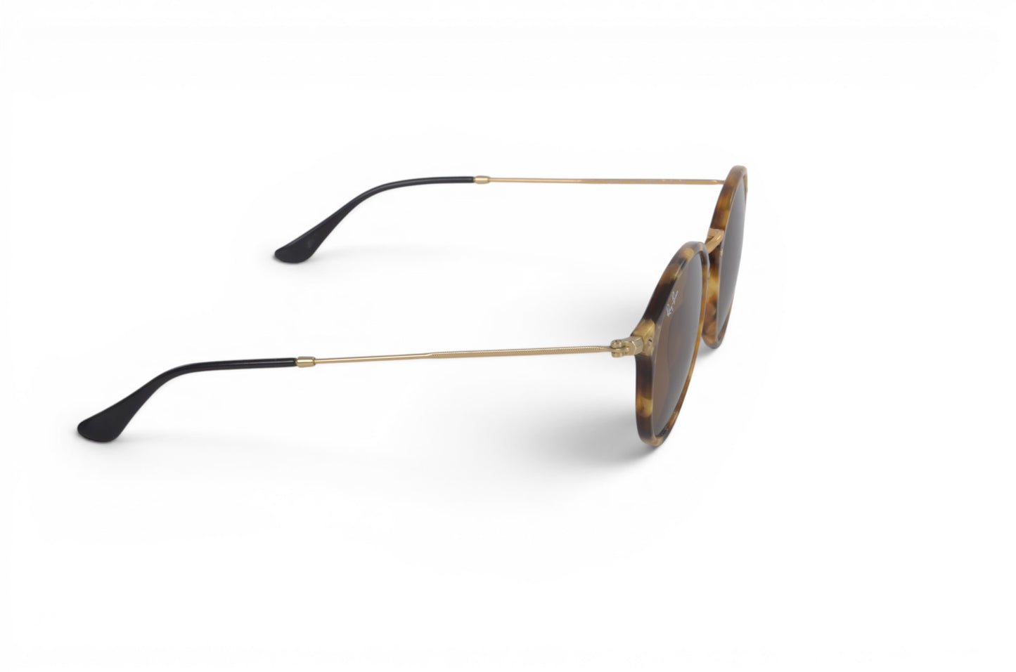 Ray-Ban Rayban Round Fleck Unisex Rotondi Marroni RB2447 Sunglasses Glasses Logo Gold Designer Classic