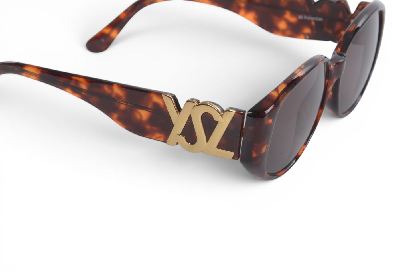 Saint Laurent YSL Sunglasses Tortoiseshell Eyewear Glasses Logo Women's Brown Designer Classic