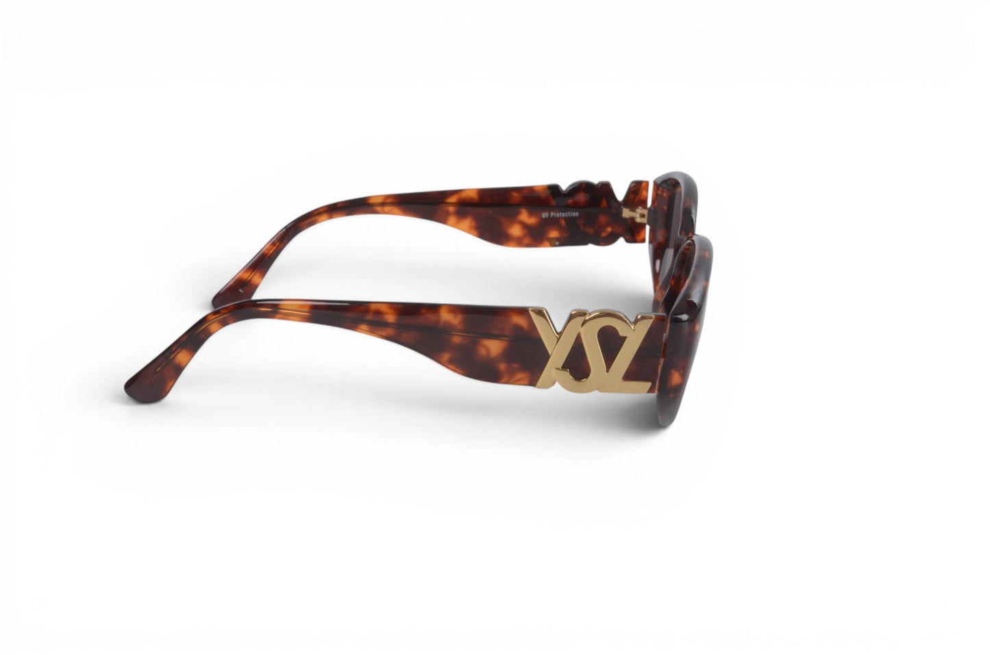 Saint Laurent YSL Sunglasses Tortoiseshell Eyewear Glasses Logo Women's Brown Designer Classic