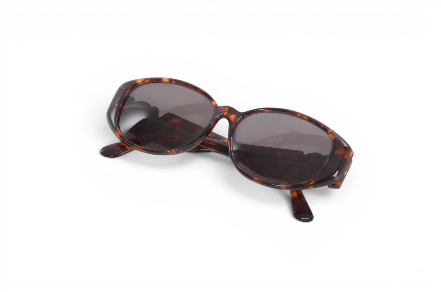 Saint Laurent YSL Sunglasses Tortoiseshell Eyewear Glasses Logo Women's Brown Designer Classic