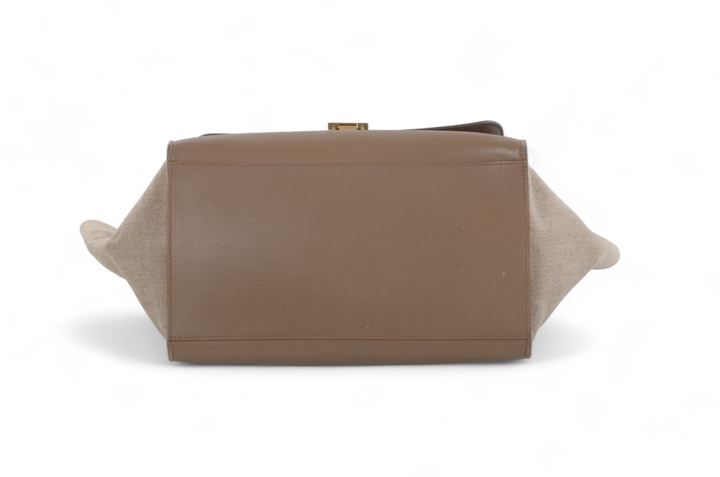 Celine Trapeze Medium Leather 2WAY Shoulder Bag Shoulder Tote Handbag Beige Brown Designer Classic