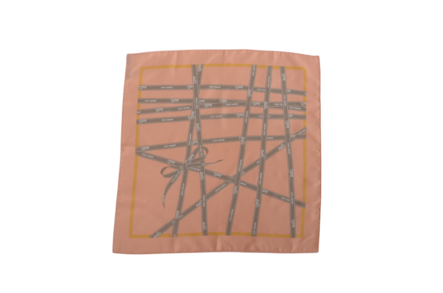 Hermès Carre Bolduc Small Scarf 100% Silk Multicolor Orange Designer Classic