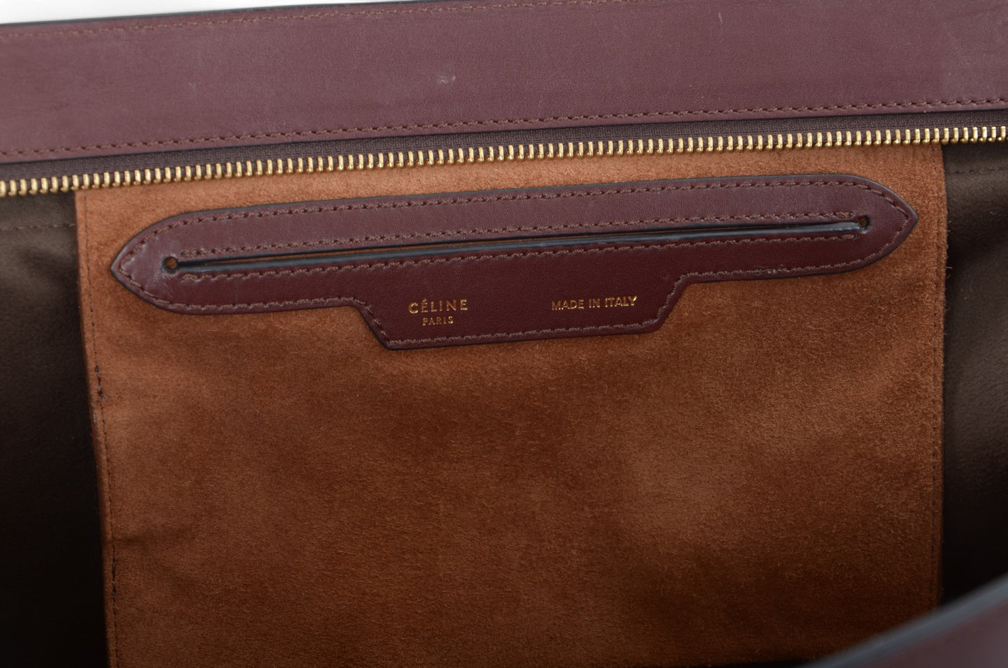 Celine Trapeze Medium Leather 2WAY Shoulder Bag Shoulder Tote Handbag Burgundy Designer Classic