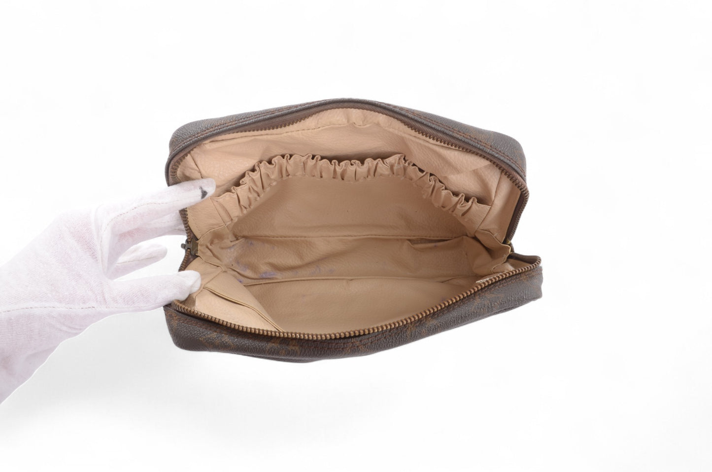 Louis Vuitton Trousse 23 Pouch Clutch Makeup Toilet Bag Monogram Vintage Designer Classic