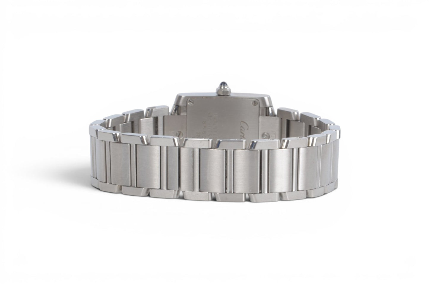Cartier Tank Française SM Quartz Ivory Dial Ladies Watch Wristwatch Working Condition Silver Steel Designer Classic