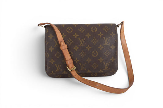 Louis Vuitton Musette Tango Shoulder Bag Handbag Vintage Monogram Canvas Leather Designer Classic