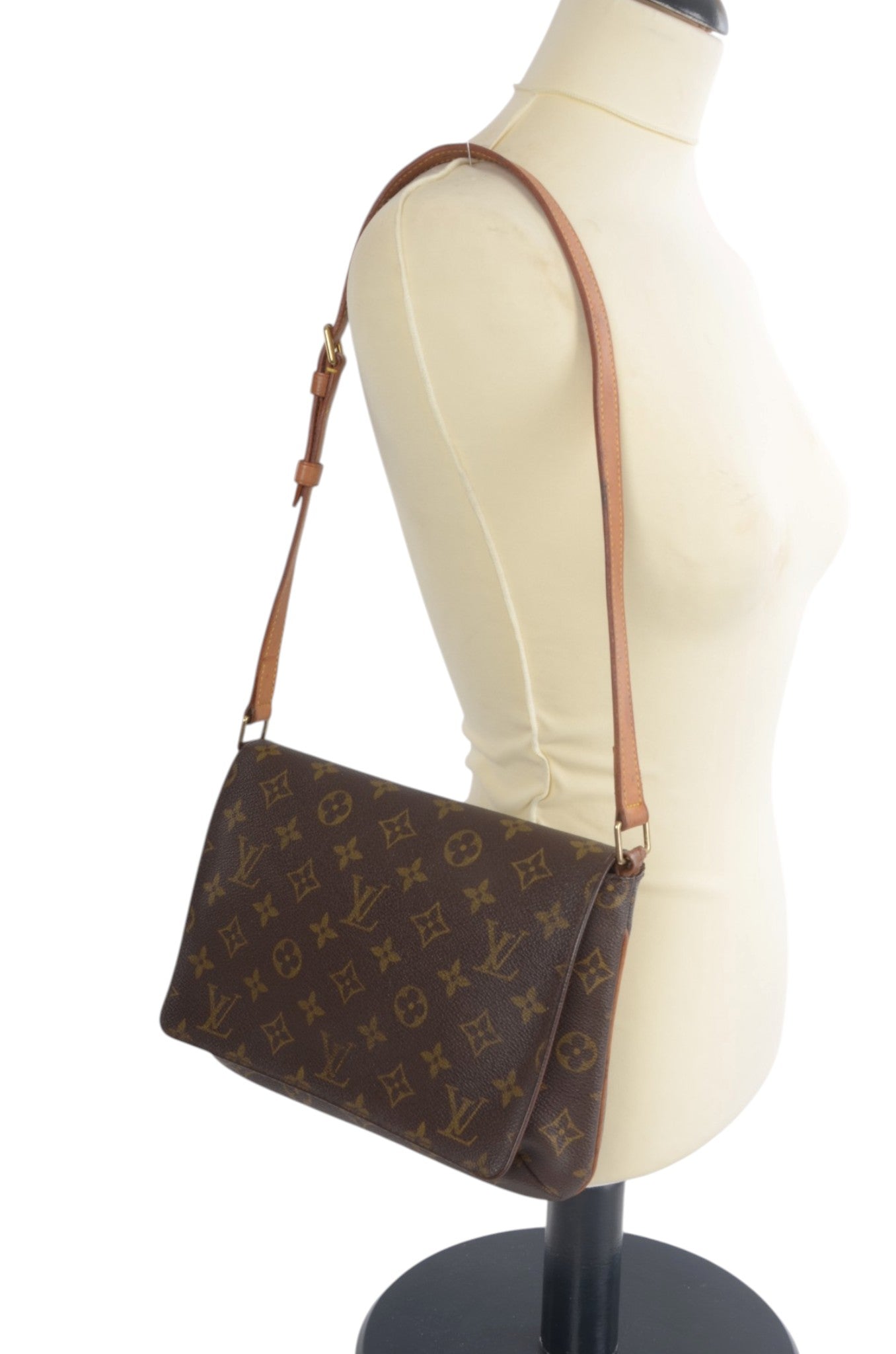 Louis Vuitton Musette Tango Shoulder Bag Handbag Vintage Monogram Canvas Leather Designer Classic