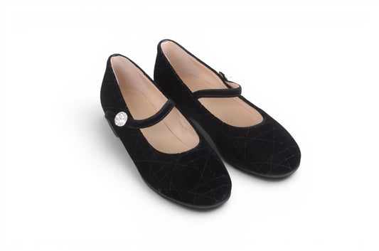 Dior Suede Ballet Flats Shoes Ballerina Black Quilted Vintage size 34 Designer Classic