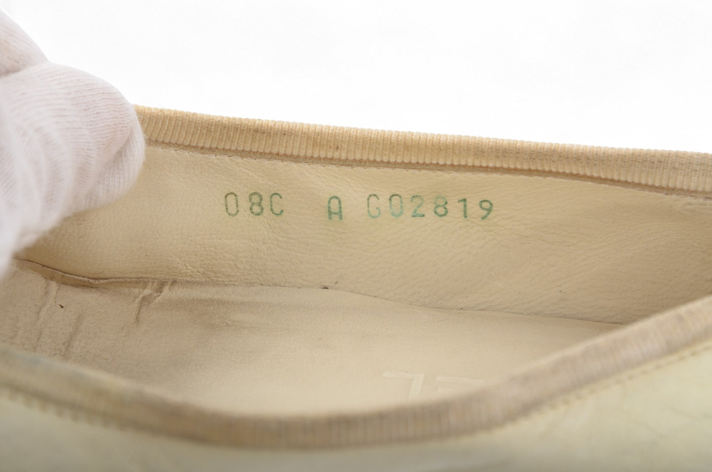 Chanel Ballet Flats Shoes Ballerina Flat Pumps Ribbon Leather Vintage Size 34C Beige bronze