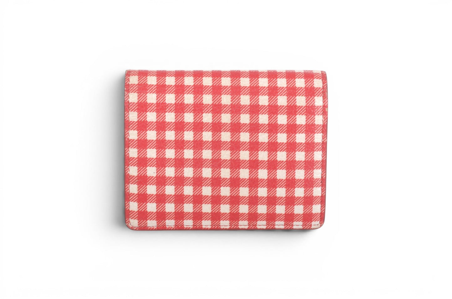 Miu Miu Bi-fold Leather Wallet Card Case Holder Checked Red Cardholder MiuMiu Designer Classic