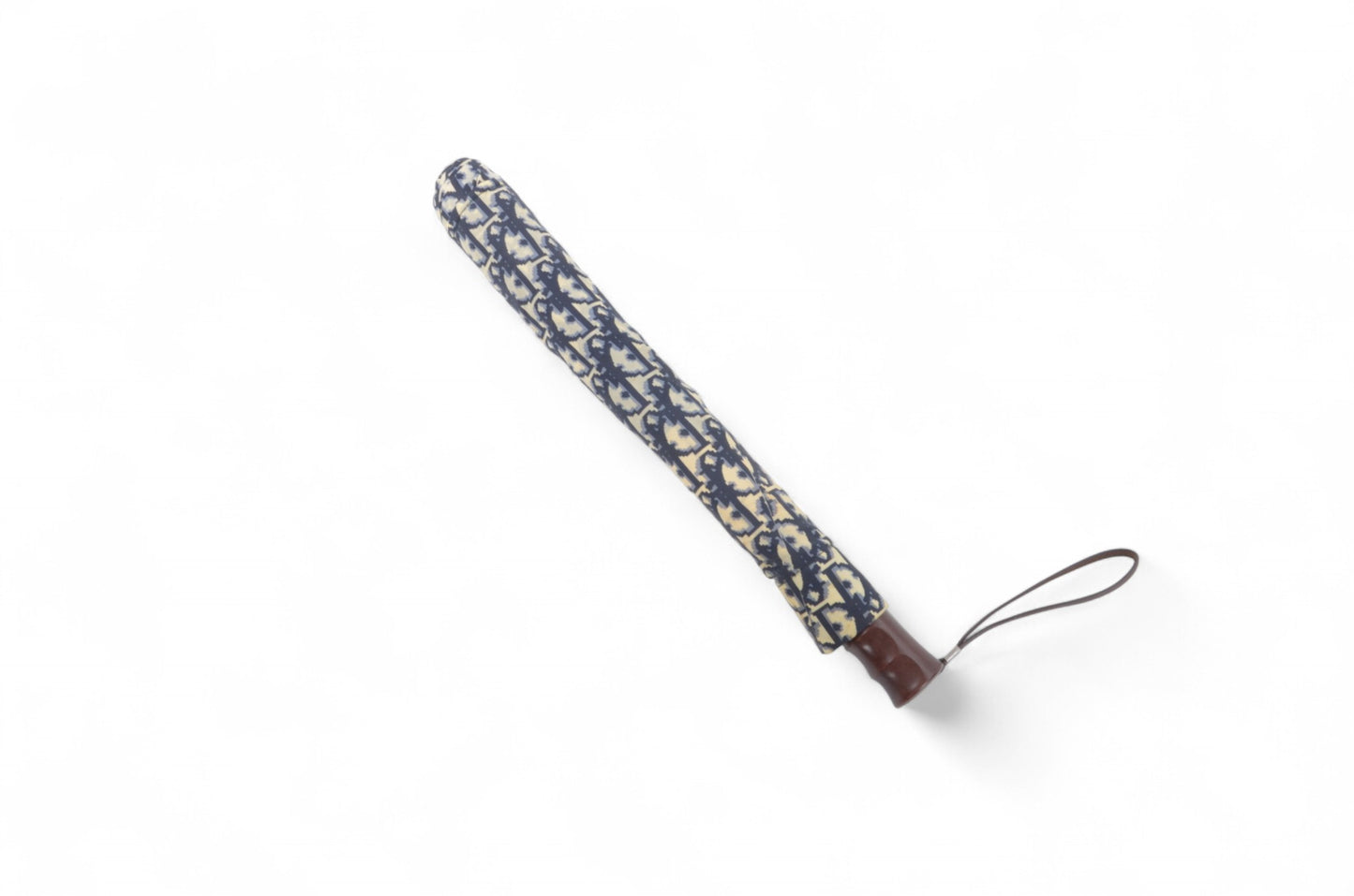 Christian Dior Trotter Folding Umbrella Rare Paraplui Vintage Oblique Monogram Pattern Blue Accessory Paraply