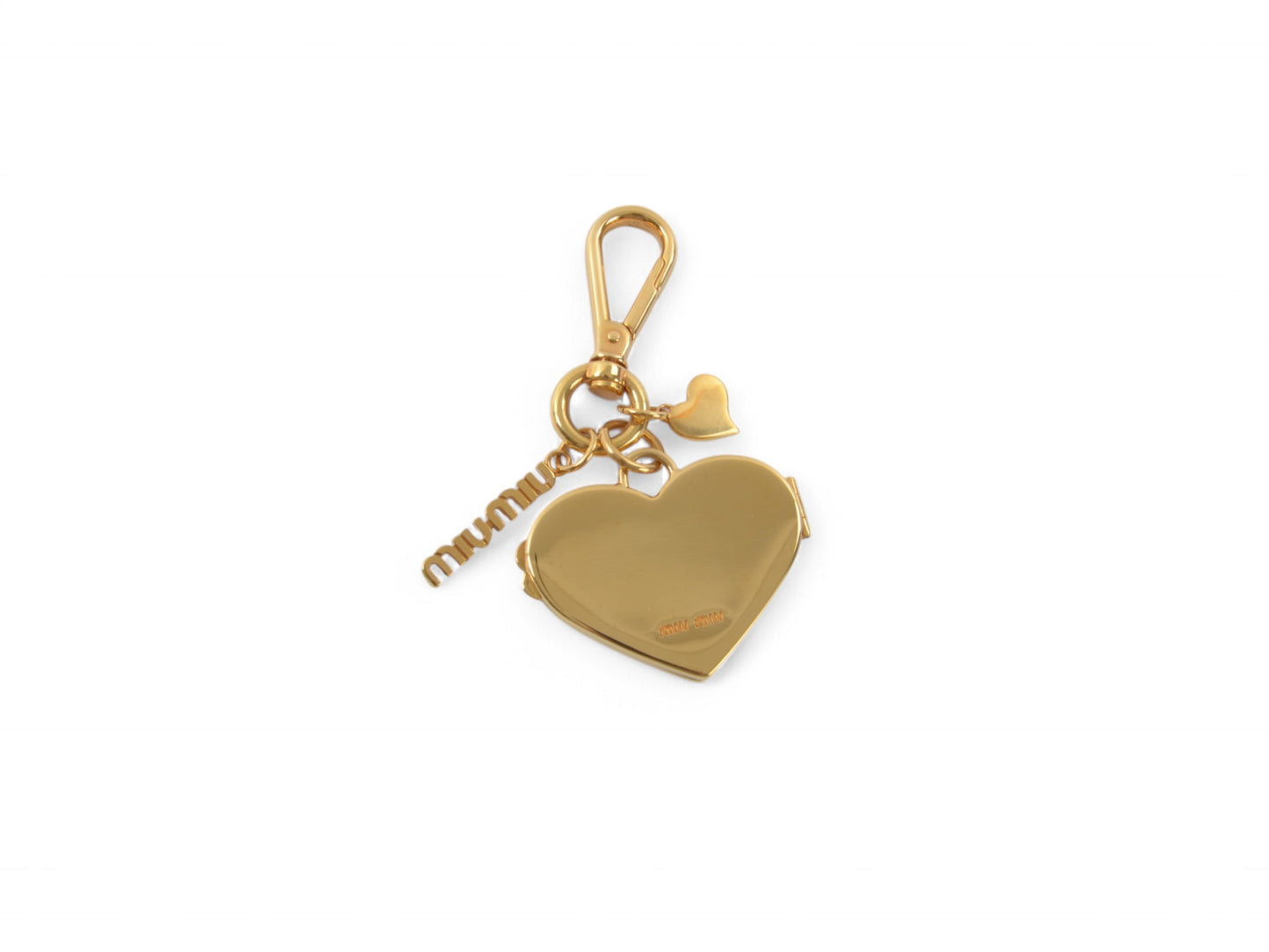 Miu Miu Heart Sequins Key Chain Holder Keyring Accessory Photo Frame MiuMiu Bag Charm