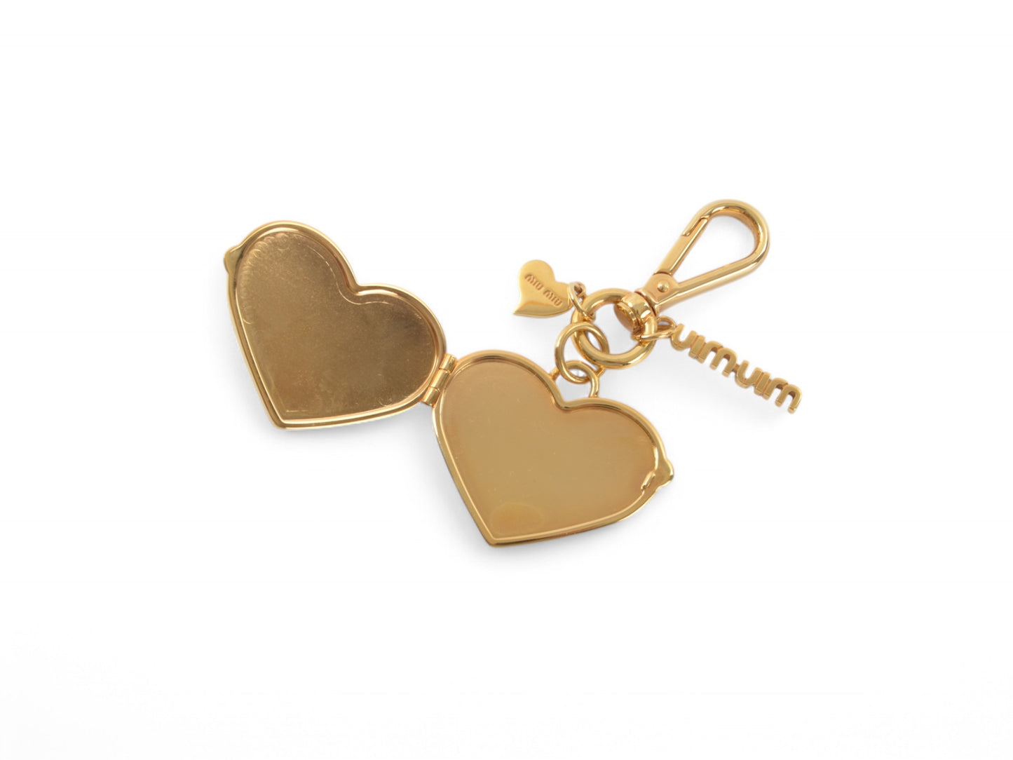 Miu Miu Heart Sequins Key Chain Holder Keyring Accessory Photo Frame MiuMiu Bag Charm