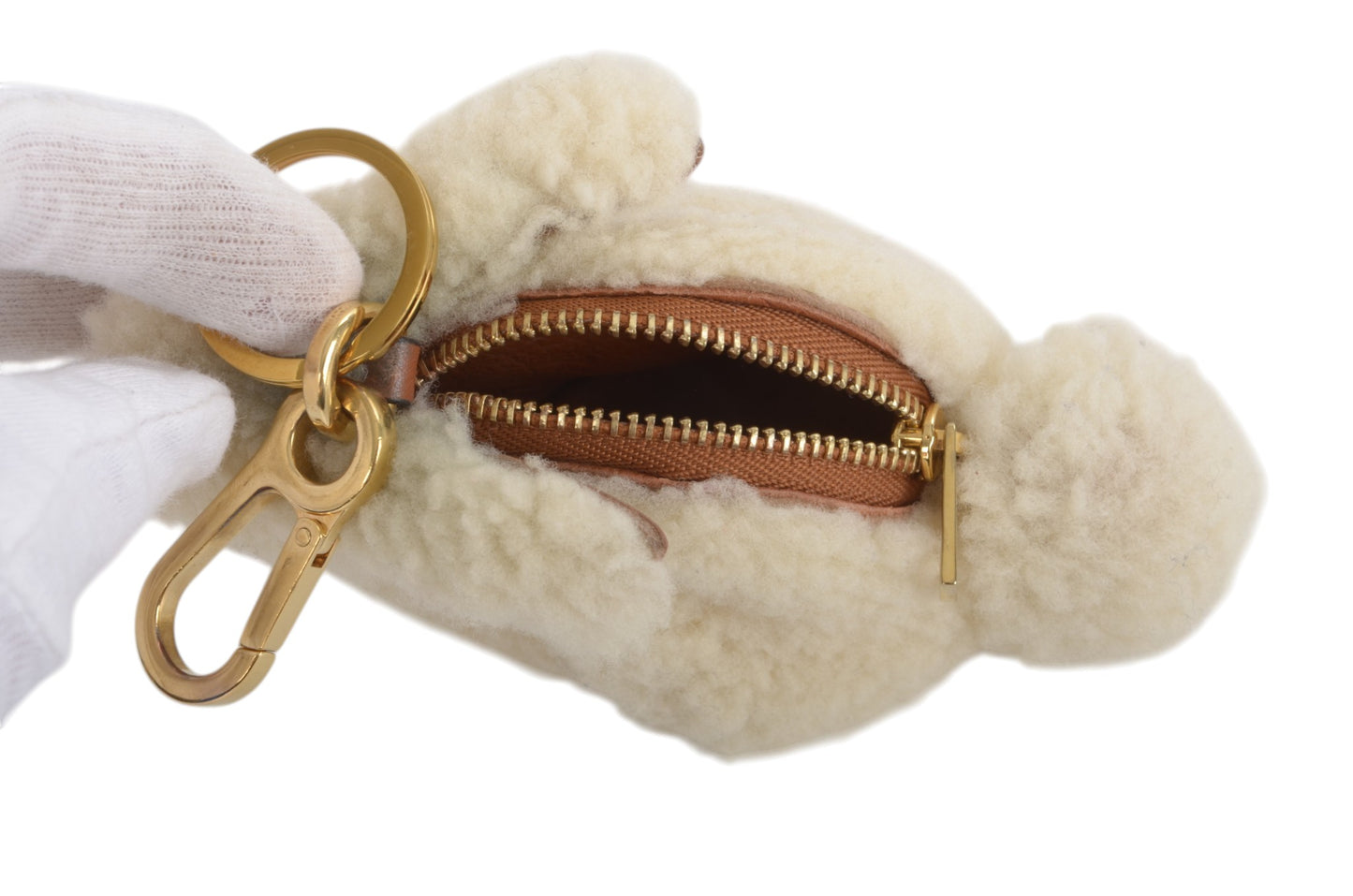 Loewe Boa Leather Bunny Rabbit Keychain Bag Charm Mini Pouch Ivory Key Chain Holder Keyring Accessory Designer Classic