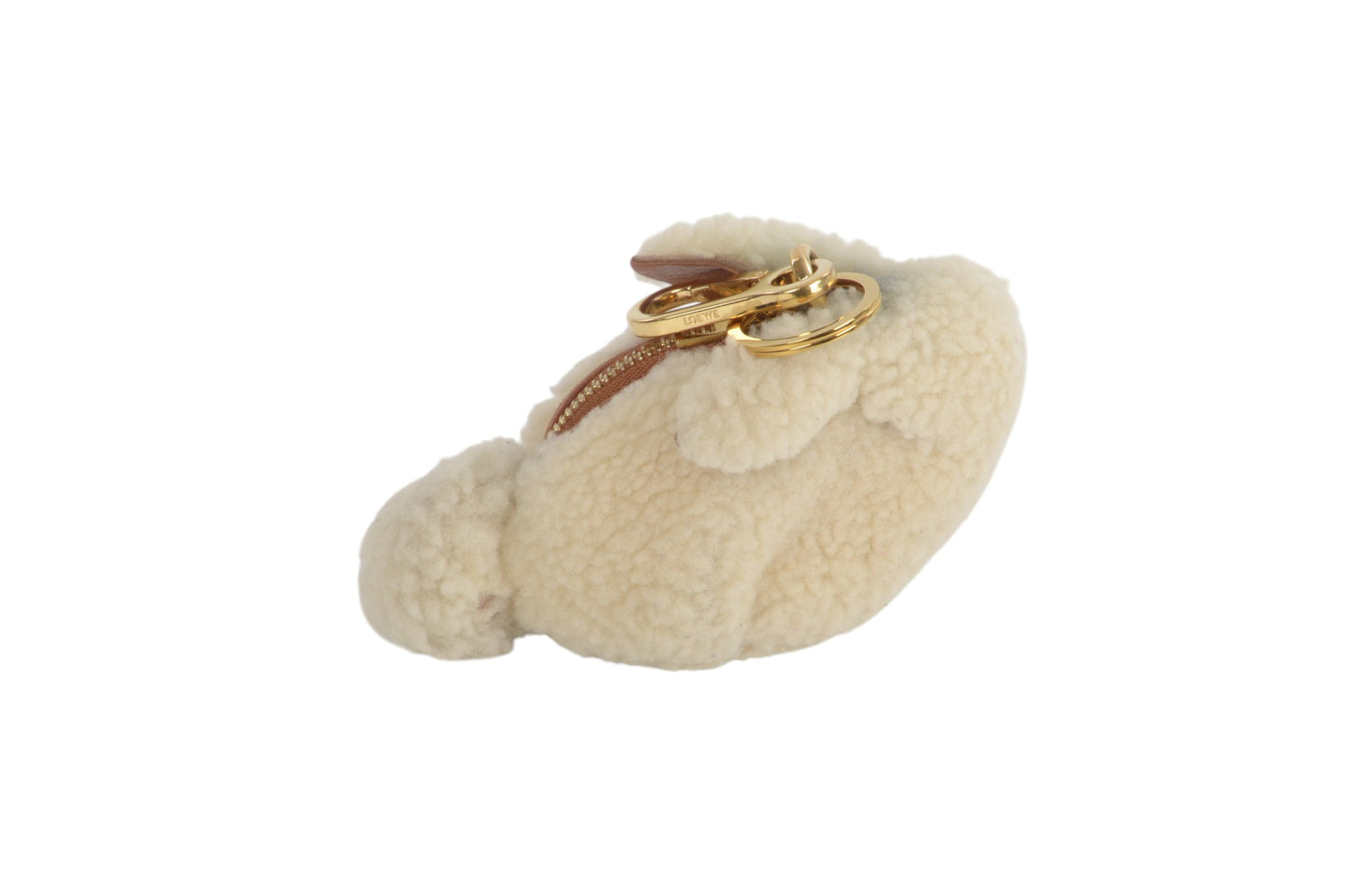 Loewe Boa Leather Bunny Rabbit Keychain Bag Charm Mini Pouch Ivory Key Chain Holder Keyring Accessory Designer Classic