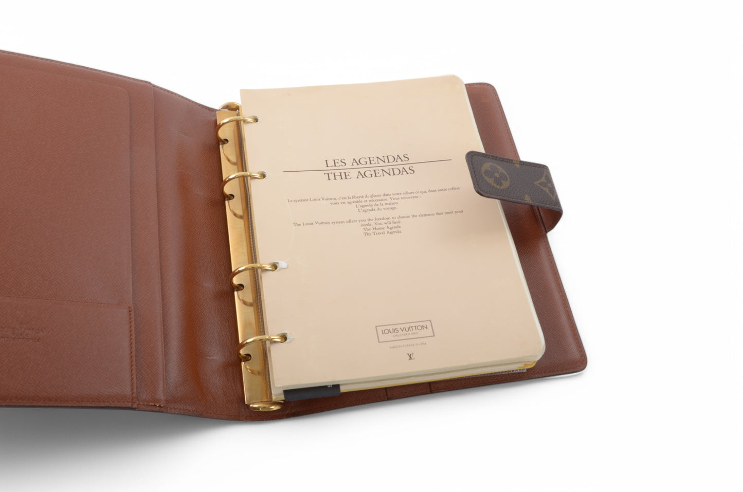 Louis Vuitton Monogram Agenda GM Day Planner Cover Case Calendar Vintage Book