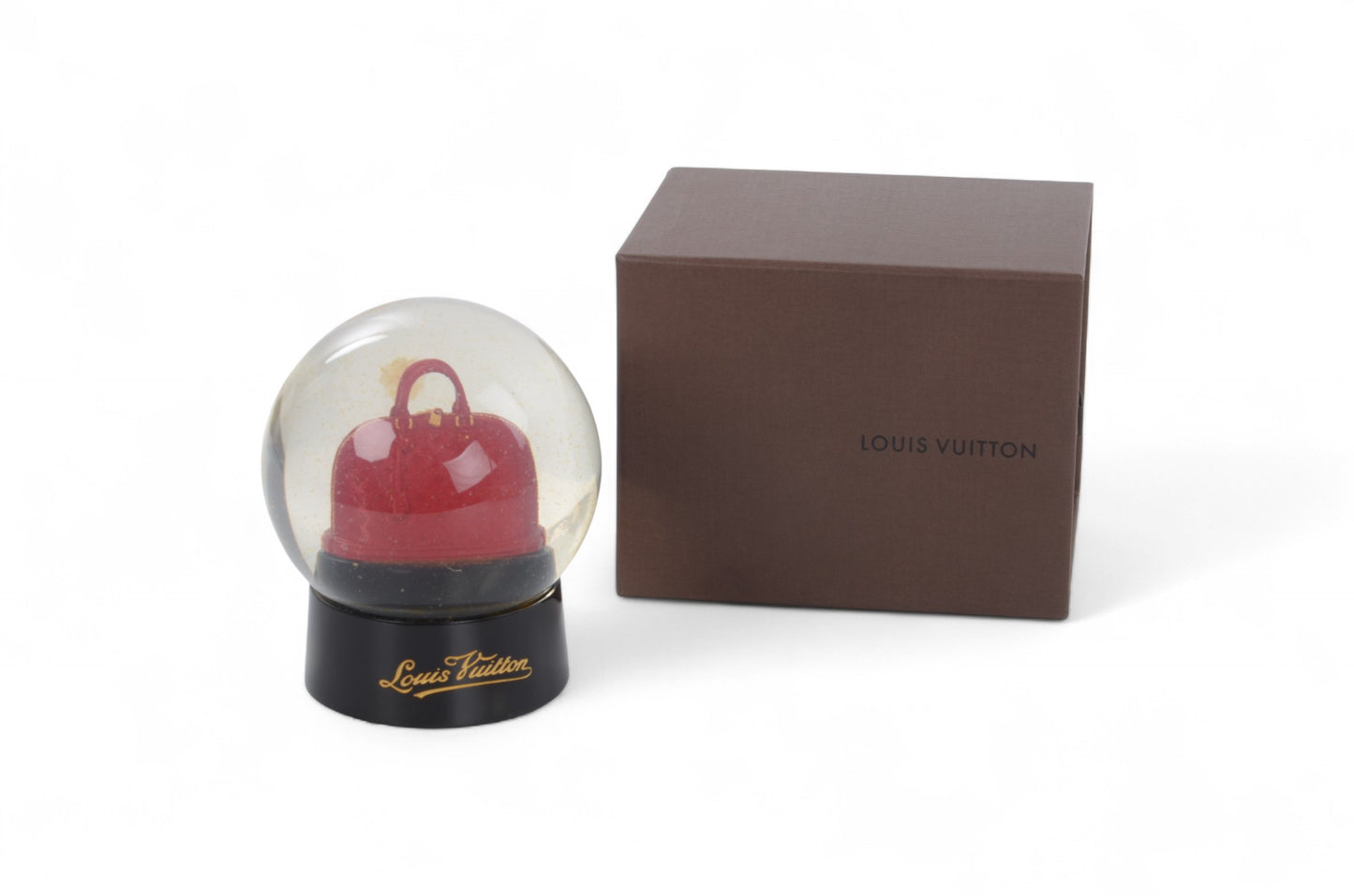 Louis Vuitton Rare Snow Globe Dome Novelty Object Figurine Interior Paper Weight Alma Bag Limited Edition Collectible Item