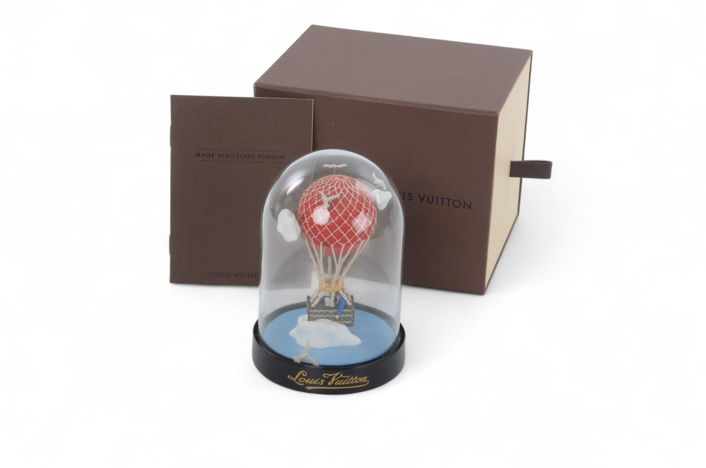 Louis Vuitton Rare Snow Globe Dome Novelty Object Figurine Interior Paper Weight Air Balloon Limited Edition