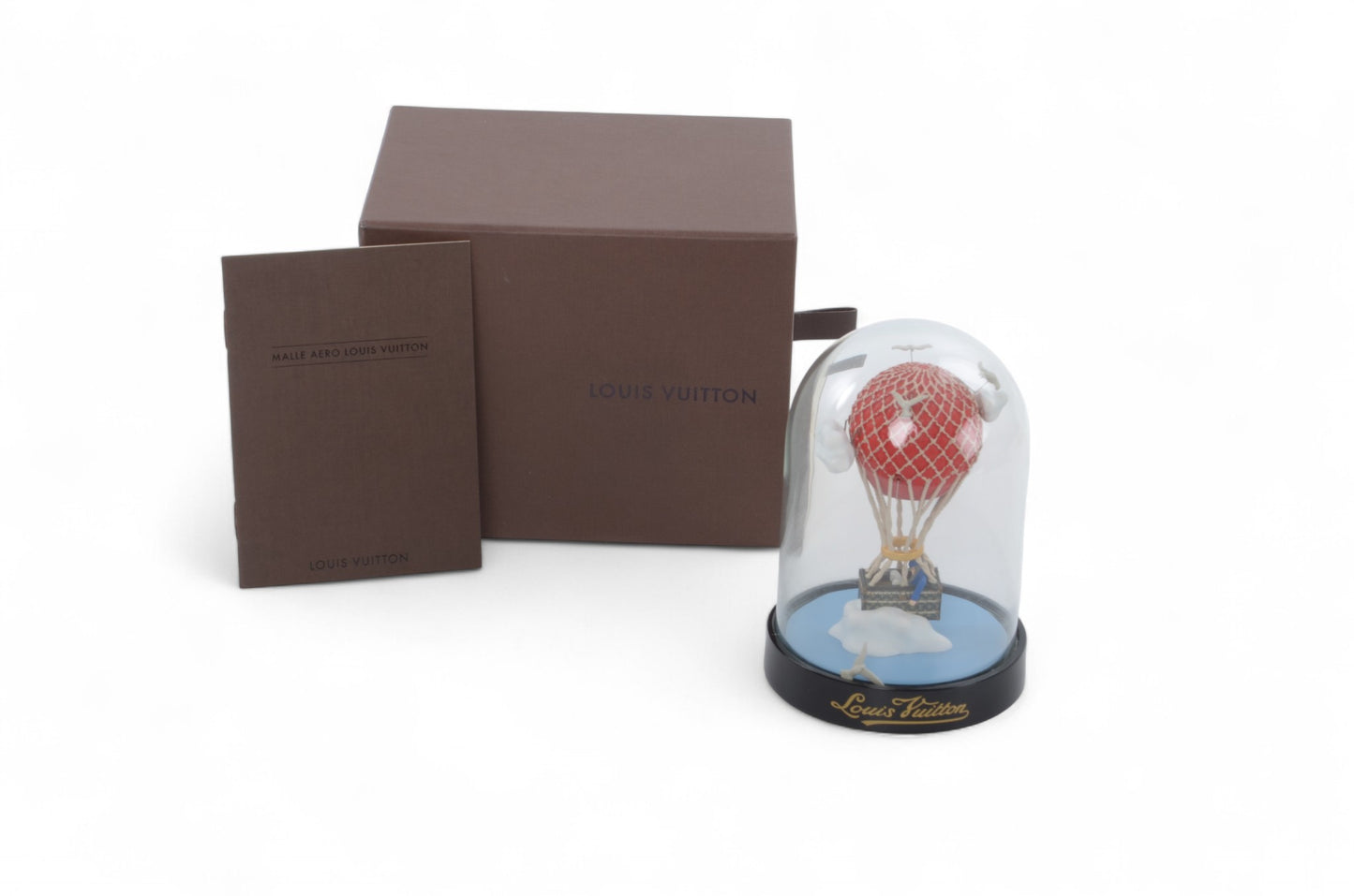 Louis Vuitton Rare Snow Globe Dome Novelty Object Figurine Interior Paper Weight Air Balloon Limited Edition
