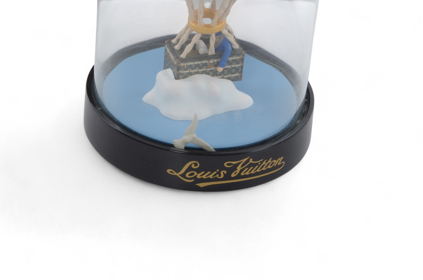 Louis Vuitton Rare Snow Globe Dome Novelty Object Figurine Interior Paper Weight Air Balloon Limited Edition