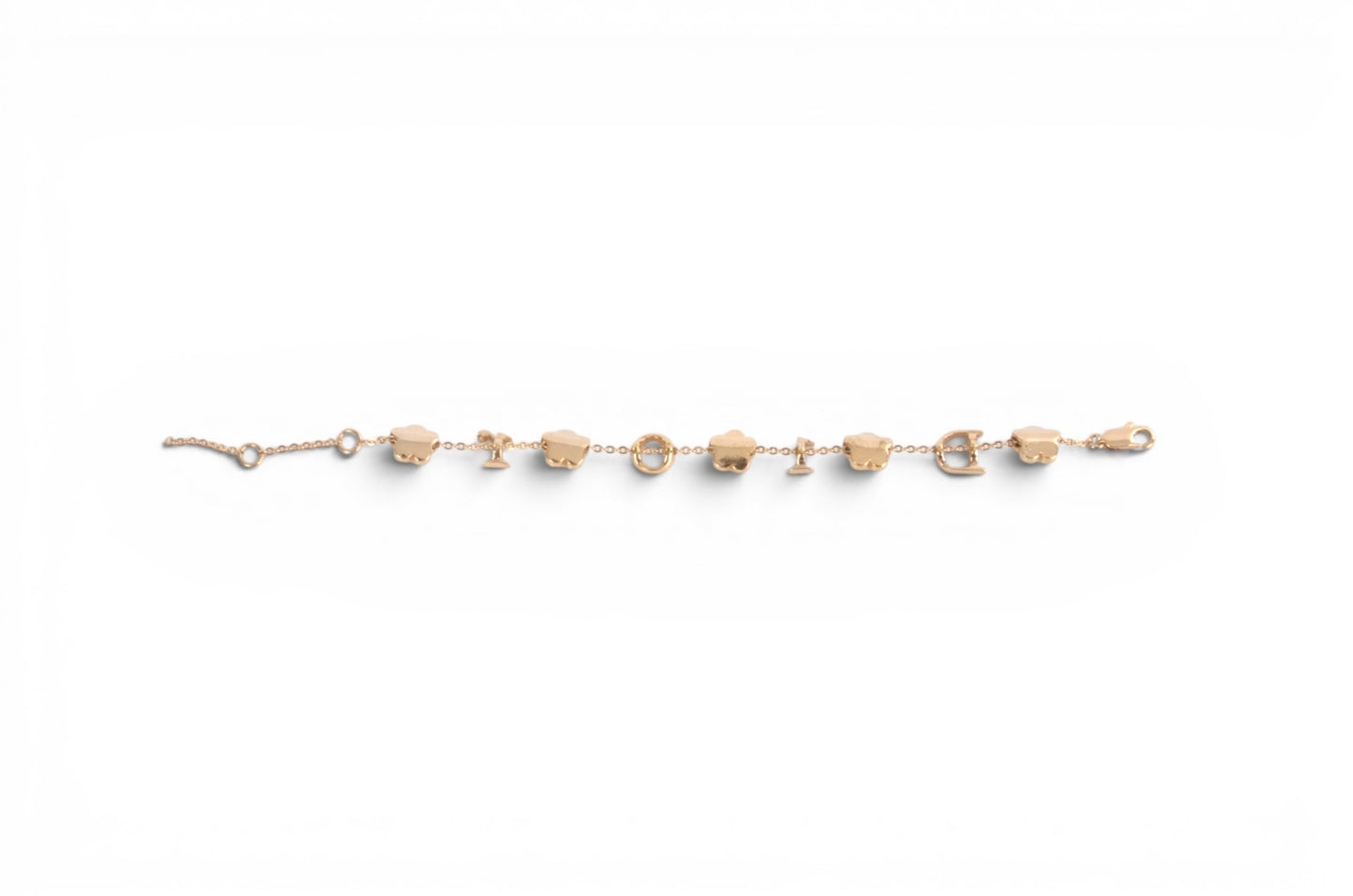 Christian Dior Flower Bracelet Bijou Vintage Gold Plated Metal Logo Designer Classic