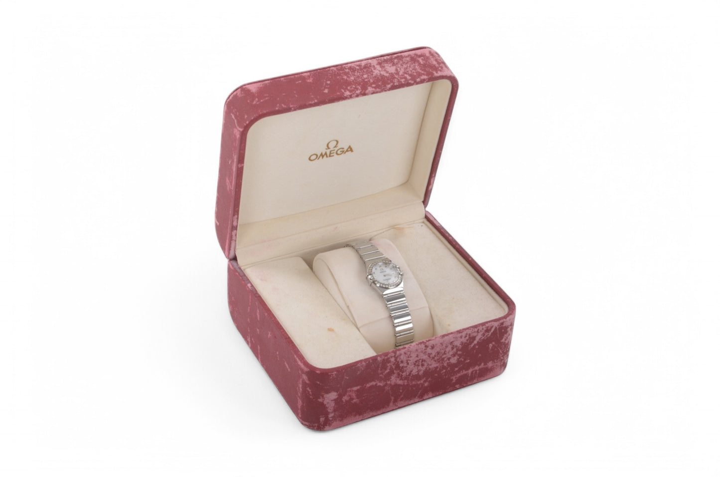 Omega Constellation Mini My Choice Diamond Bezel QZ Shell Dial Ladies Watch