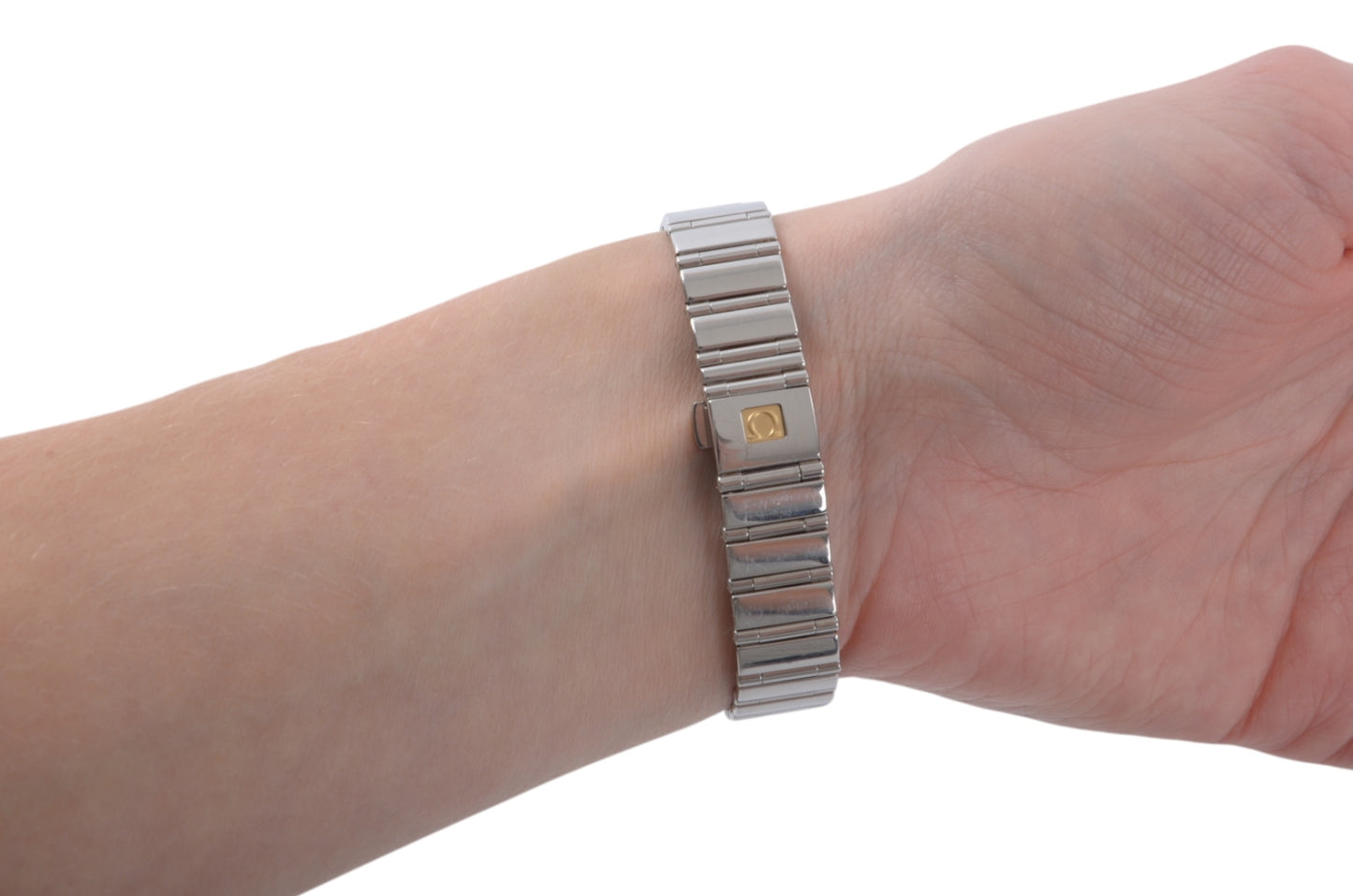 Omega Constellation Mini My Choice Diamond Bezel QZ Shell Dial Ladies Watch