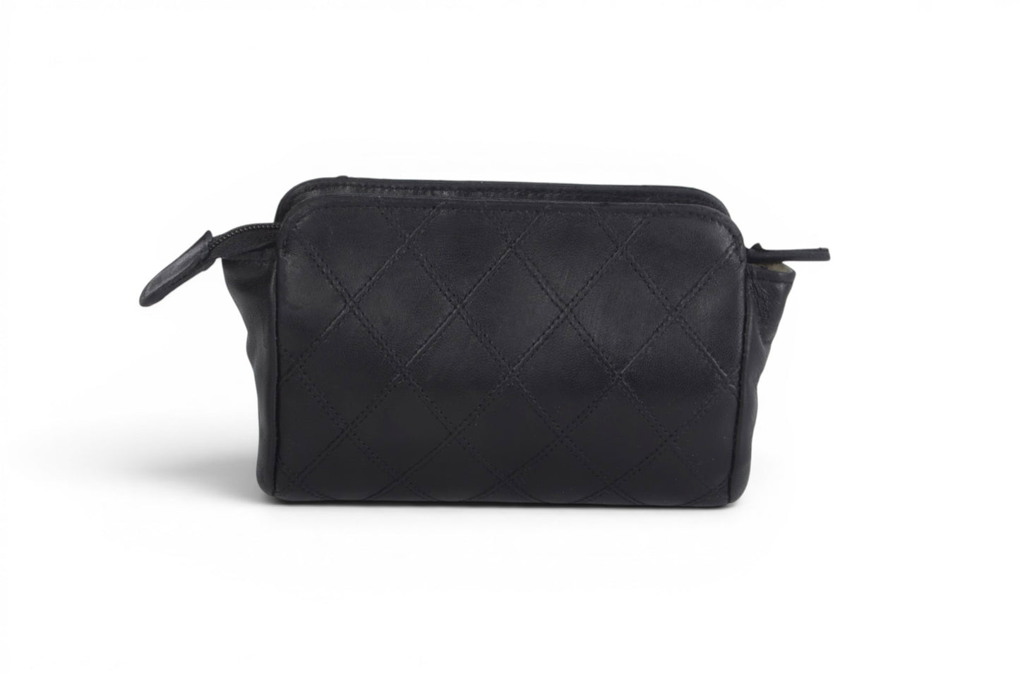 Chanel Clutch Pouch Quilted Lambskin Leather Black Bag Matelasse CC Logo Vintage Designer Classic
