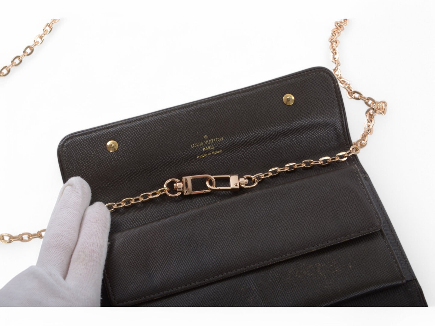 Louis Vuitton Sarah Mini Lin Monogram Wallet Vintage Green Khaki Crossbody Bag