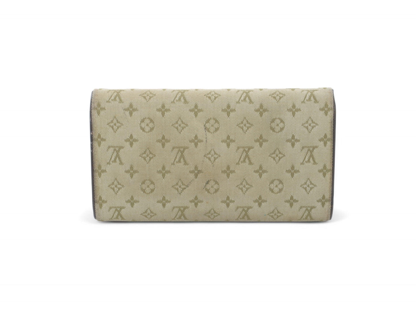 Louis Vuitton Sarah Mini Lin Monogram Wallet Vintage Green Khaki Crossbody Bag