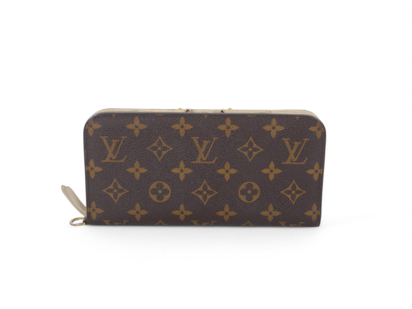 Louis Vuitton Insolite Monogram Zip Wallet Zippy Leather Canvas Brown Ivory Crossbody Bag