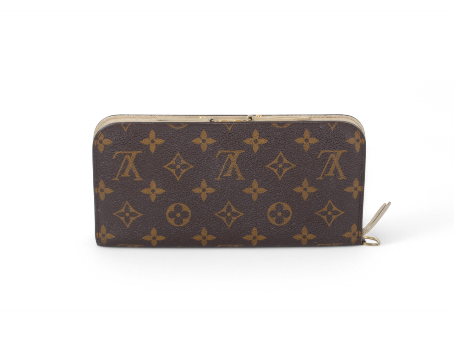 Louis Vuitton Insolite Monogram Zip Wallet Zippy Leather Canvas Brown Ivory Crossbody Bag