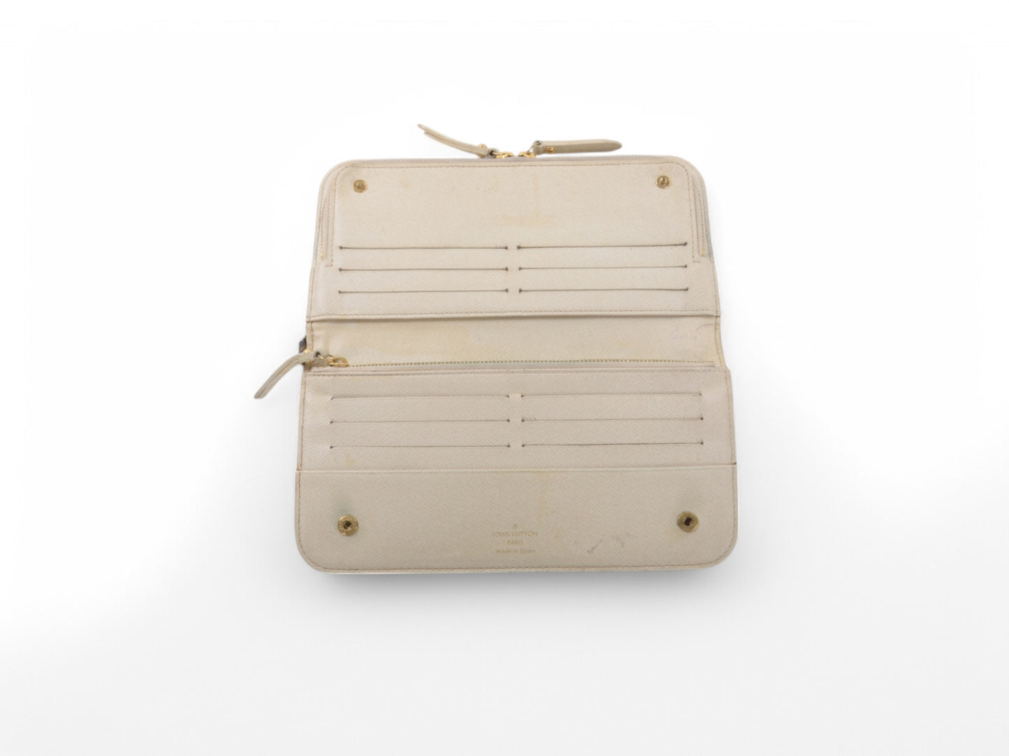 Louis Vuitton Insolite Monogram Zip Wallet Zippy Leather Canvas Brown Ivory Crossbody Bag