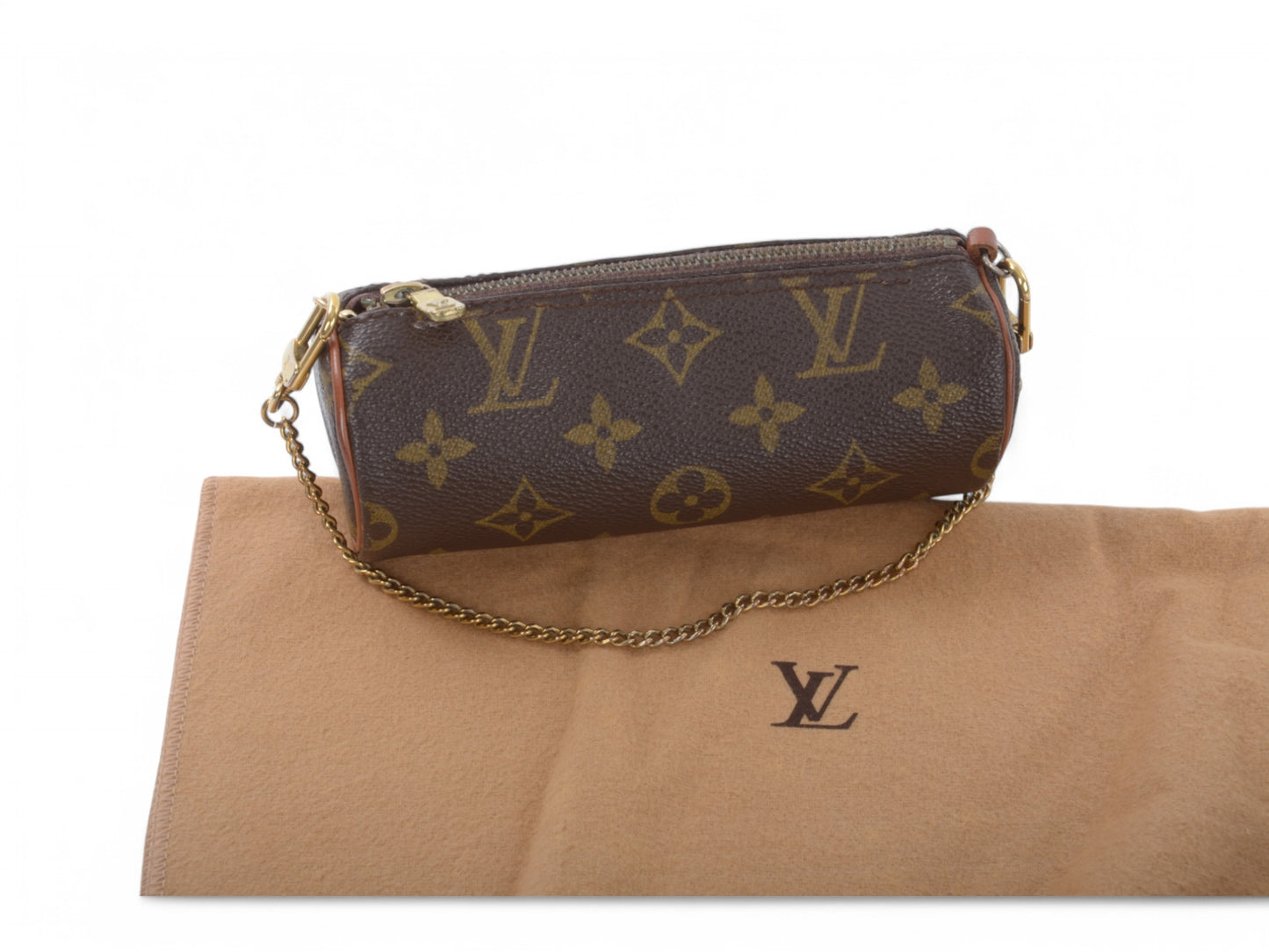 Louis Vuitton Mini Papillon Pouch Monogram Canvas Bag Chain Multi-Case Accessory Case Vintage