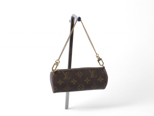 Louis Vuitton Mini Papillon Pouch Monogram Canvas Bag Chain Multi-Case Accessory Case Vintage