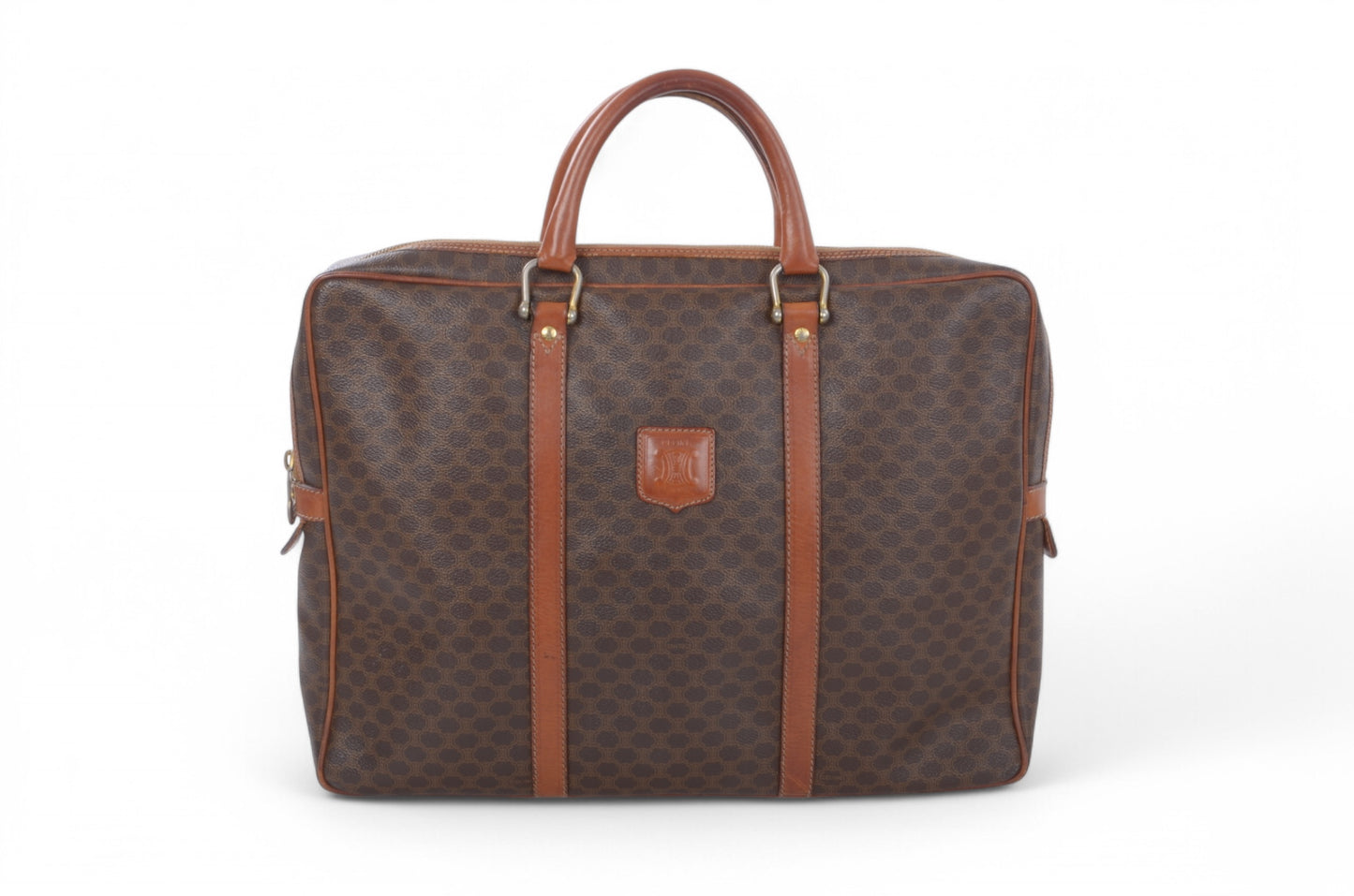 Celine Triomphe Vintage Handbag Business Bag Briefcase Brown Monogram