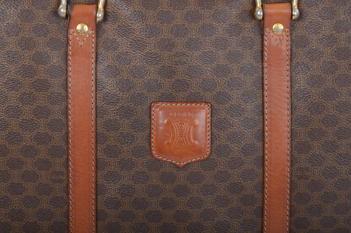 Celine Triomphe Vintage Handbag Business Bag Briefcase Brown Monogram
