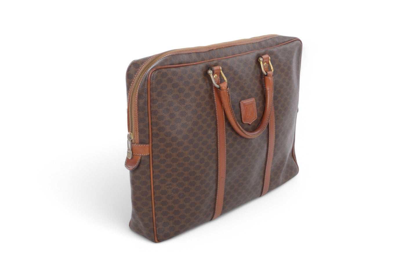 Celine Triomphe Vintage Handbag Business Bag Briefcase Brown Monogram