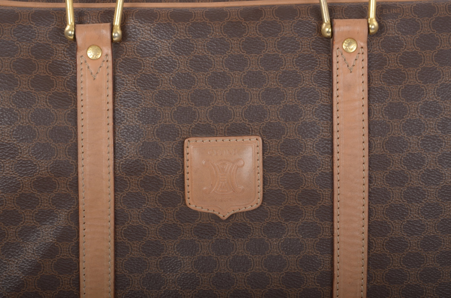 Celine Triomphe Vintage Handbag Business Bag Briefcase Brown Monogram