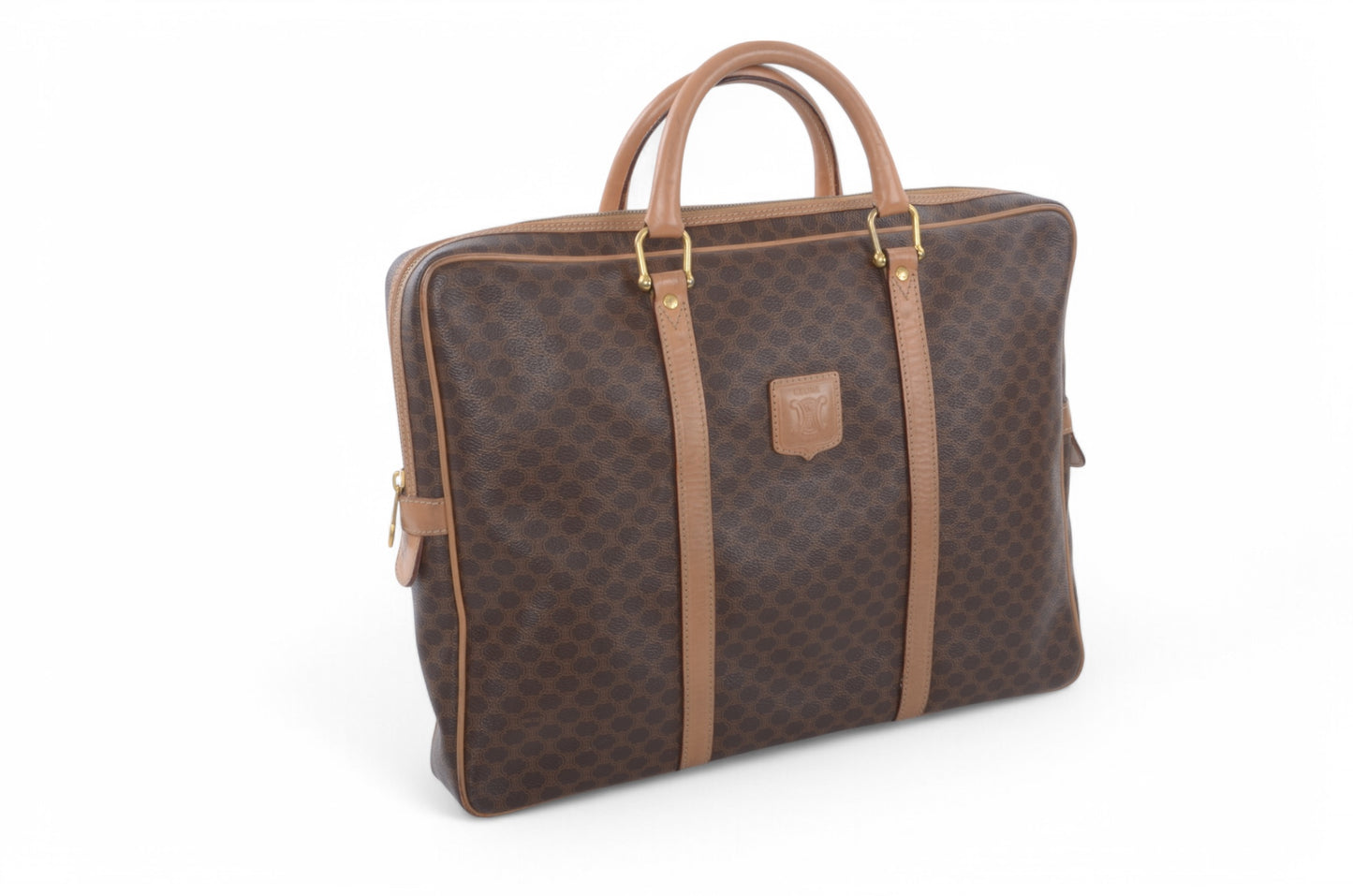 Celine Triomphe Vintage Handbag Business Bag Briefcase Brown Monogram