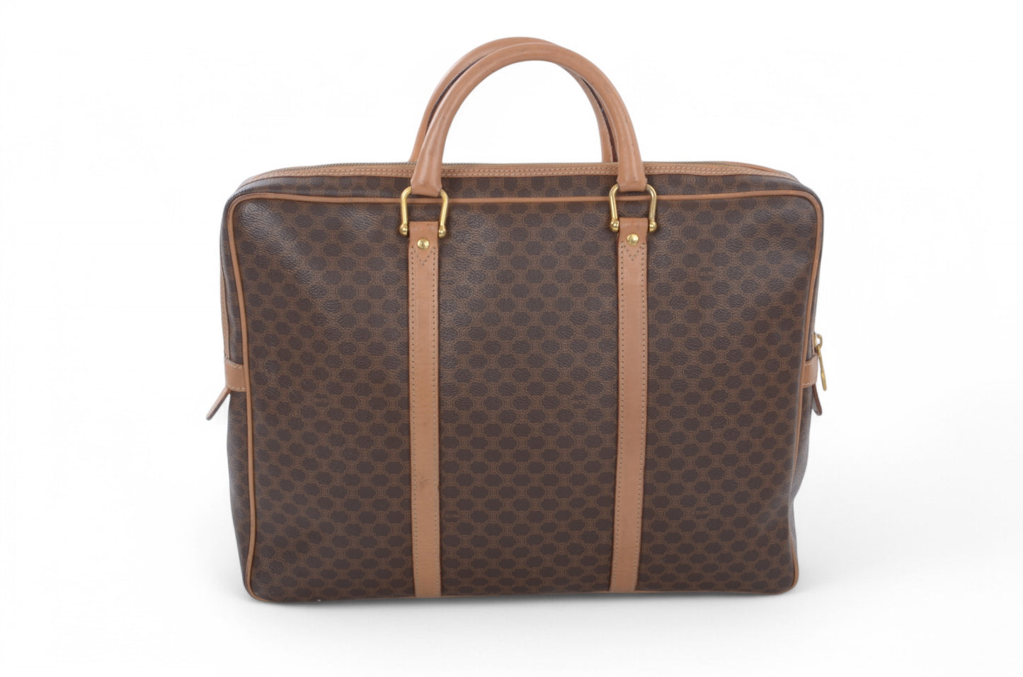 Celine Triomphe Vintage Handbag Business Bag Briefcase Brown Monogram