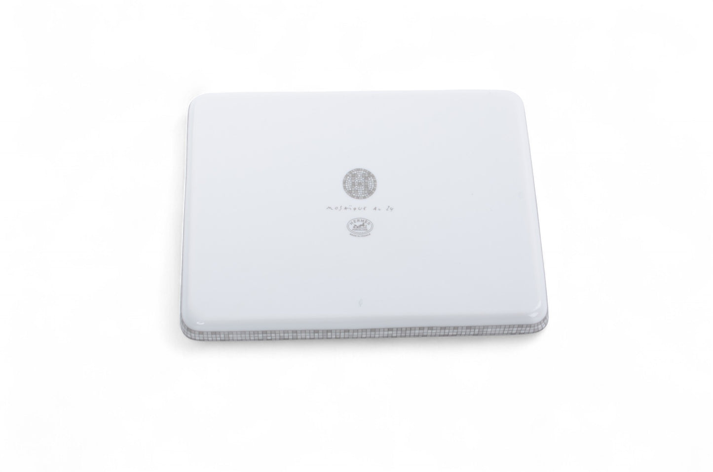 Hermès Mosaique au 24 platinum tray small model Porcelein Jewelry Change Tray Interior