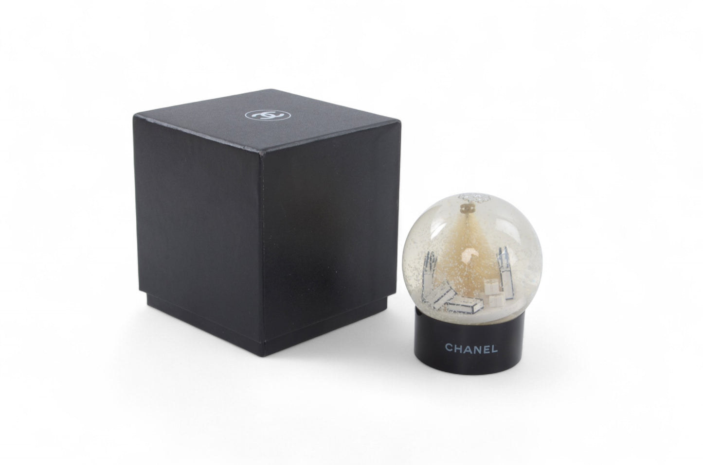 Chanel Rare Snow Globe Dome Novelty Object Figurine Interior Paper Weight Limited Edition Christmas Collectible Item