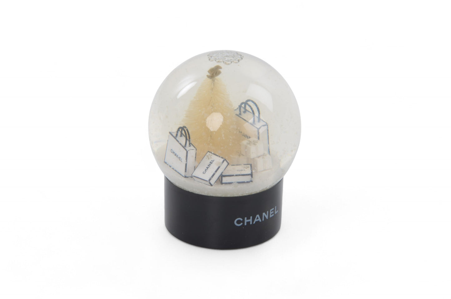 Chanel Rare Snow Globe Dome Novelty Object Figurine Interior Paper Weight Limited Edition Christmas Collectible Item