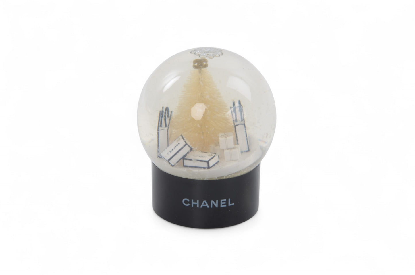 Chanel Rare Snow Globe Dome Novelty Object Figurine Interior Paper Weight Limited Edition Christmas Collectible Item