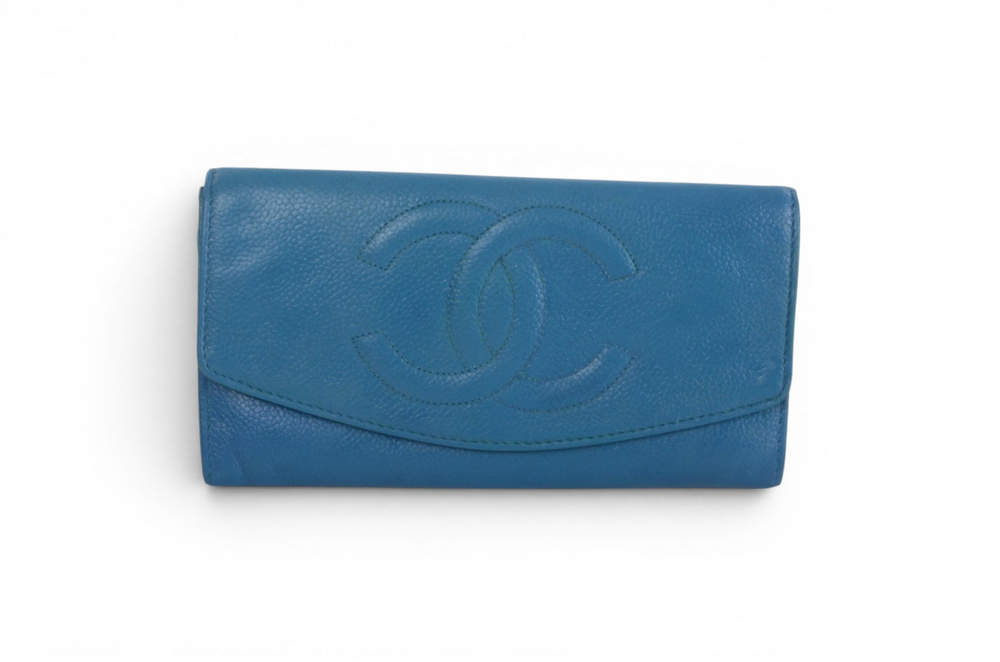 Chanel Long Wallet Caviar Leather Bifold Purse Crossbody Bag Vintage Designer Classic Authentic