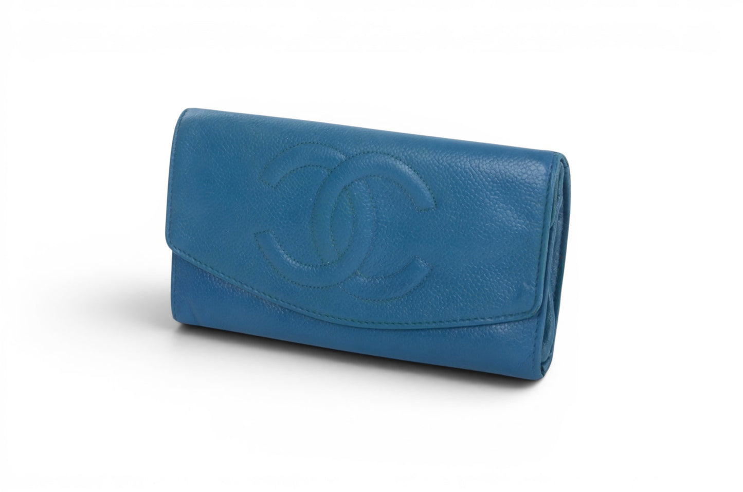 Chanel Long Wallet Caviar Leather Bifold Purse Crossbody Bag Vintage Designer Classic Authentic