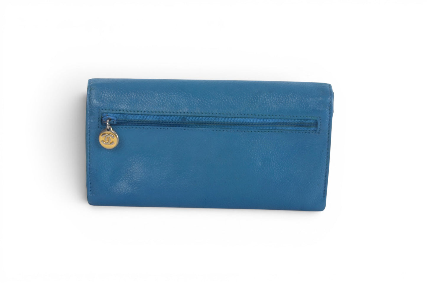 Chanel Long Wallet Caviar Leather Bifold Purse Crossbody Bag Vintage Designer Classic Authentic