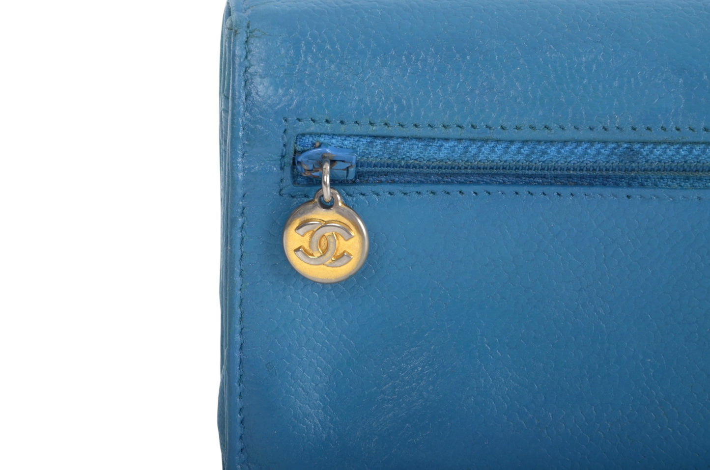 Chanel Long Wallet Caviar Leather Bifold Purse Crossbody Bag Vintage Designer Classic Authentic