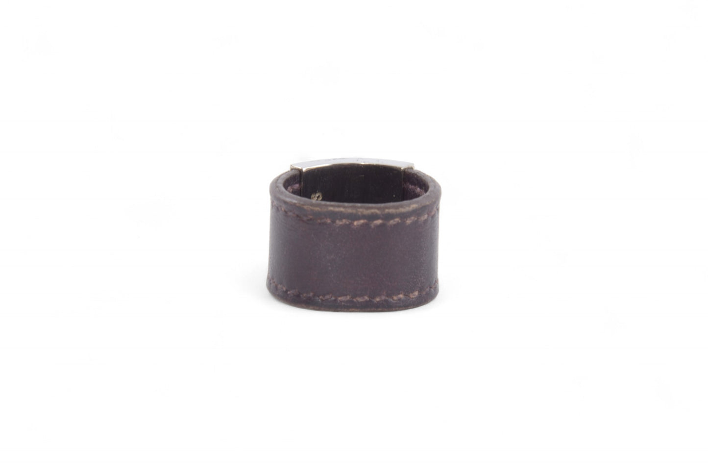 Hermès Lurie Ring H Logo Silver Hardware Ring Accessory Silver x Dark Brown Vintage Designer Classic Jewelry